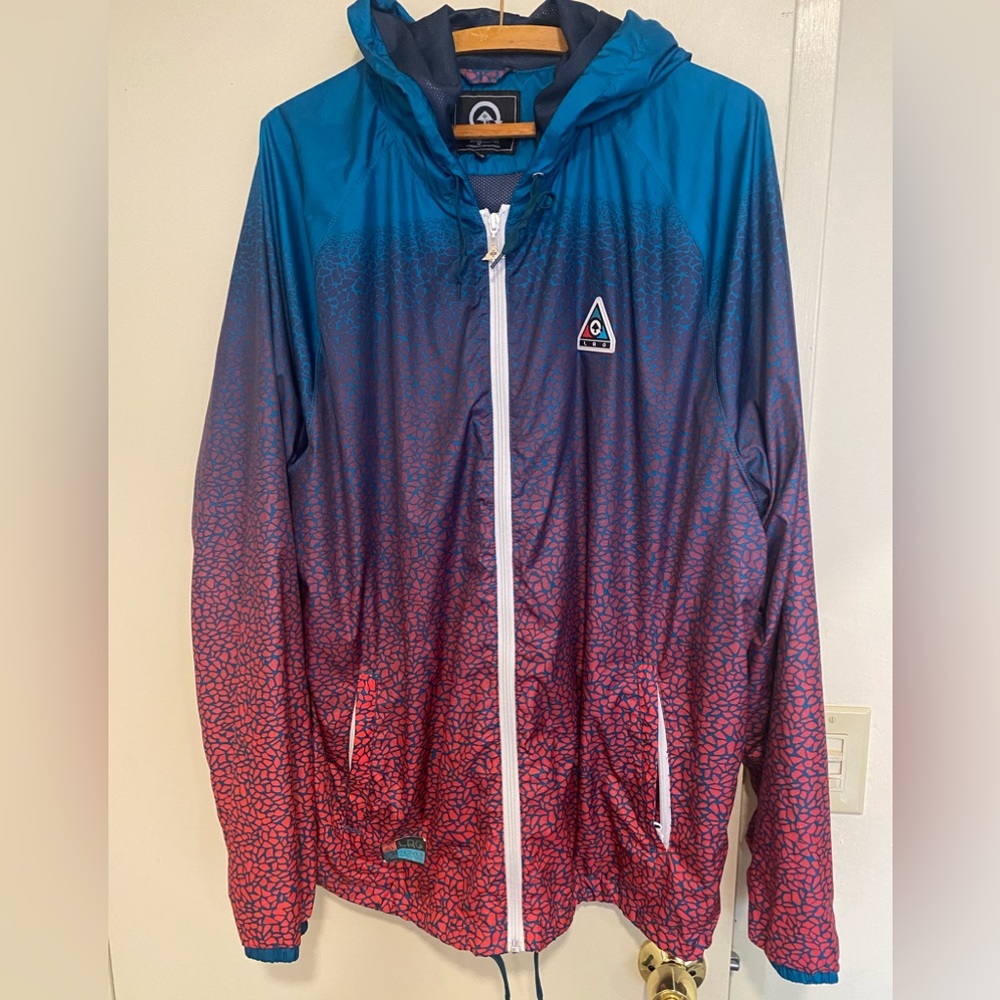 Rare Lifted Research Group (LRG) full zipper jacked lined, multi-colored. Sz 3XL